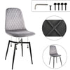 4X Dining Chairs Velvet Padded Seat Metal Legs Kitchen Chair Home Office Set
