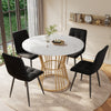 Dining Table Set With 4 Pcs Black Velvet Chairs Kitchen Dining Room Furniture