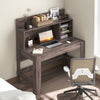 Compact Computer Desk Wooden Study Table Writing Workstation Storage Bookshelf