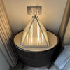 Modern Table Lamp Triangular Base With Frosted Glass Shade Nightstand Side Lamp