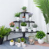 3 Tier Metal Plant Stand Corner Ladder Shelves Garden Flower Display Rack