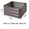 100x100x30cm Vegetables Planter Raised Bed Heavy Duty Metal Garden Deck Reusable