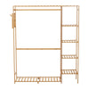 Bamboo Clothes Rail Rack Garment Hanging Stand Open Wardrobe Shelf, 120X30X147CM