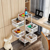 6 Tier Kitchen Rotating Storage Trolley Cart Utility Vegetable Mobile Shelf Rack