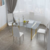 Luxury Dining Table Set Kitchen Table and Chairs Round/Square Metal Glass Table