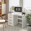 4 Drawers Computer Desk Modern Writing Desk Compact Laptop PC Table Workstation