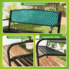 2-3-Person Patio Bench 127CM Garden Bench with Armrests Black