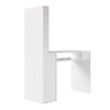 White Manicure Nail Table Wooden Desk Mobile Rolling Workstation Shelves Storage