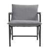 Upholstered Home Leisure Chair Metal Frame Linen Grey Armchair Makeup Side Chair