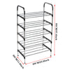 4/5/8 Tier Metal Shoe Rack Stand Space Save Storage Organiser Shelf with MDF Top