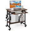 Rolling Computer Desk Home Office PC Workstation Laptop Table w/ Keyboard Tray