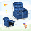 Larger Kids Recliner Chair Adjustable Velvet Fabric Lounge Sofa Recliner