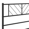 Metal Bed Frame with Headboard Black 80x200 cm