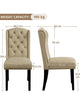 Dining Chairs Set of 2 Button Tufted Upholstered Dining Chairs with Wing Design