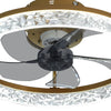 LED Crystal Dimmable Ceiling Fan Light 6 Speed Chandelier Lamp w/ Remote Control
