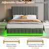 Ottoman Bed Frame Grey PU Upholstered Gas Lift Up Bed 4ft6 Double With Storage