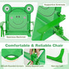 Indoor/Outdoor Collapsible Toddler Activity Table with 2 Folding Chairs-Green
