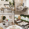 High Gloss Marble Dining Table Rectangular Kitchen Dining Room Table Strong Base