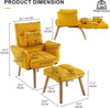 Yellow Lazy Chair with Footstool Relax Lounge Chair Accent Armchair Sofa Chair