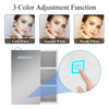 White Bathroom Cabinet Mirror w/ Shelf Wall Mounted Storage 3 Color LED Light
