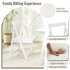 Upholstered Side Chairs Set of 2 Foldable Dining Chair Set-White