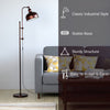 Industrial Tall Floor Lamp Metal Frame Adjustable Rustic Lamp 180° Lampshade