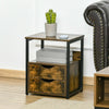 Small Industrial Side Table Bedside Cabinet Rustic End Storage Unit Vintage