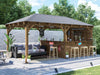 Wooden Garden Bar 6m x 3m Outdoor Pub Gazebo With Counter Leviathan Sidewall
