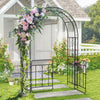 Garden Decoration Trellis Pergola with Gate w/Multiple Side Crossbars