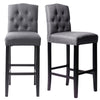 Upholstered Bar Stool Kitchen High Chair Pub Barstool Padded Seat with Backrest