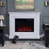 30" Electric LED Flame Fireplace Inset Fire Surround Suite with Mantelpiece Deco