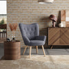 Upholstered Armchair Retro Fireside Wing Back Lounge Accent Chair Living Bedroom