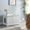 Wooden Cat Litter Box Enclosure Storage Bench Hidden Pet Cat Washroom Trays Sale