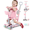 5-in-1 Kid Scooter Child Kick Flashing LED Light 3 Wheels Standing Sitting Gift