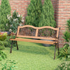 Cast Iron Outdoor Bench Garden 3 Seater Furniture Wood Park Seat Patio Armrest