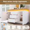 LED SIDEBOARD HIGH GLOSS WHITE STORAGE CABINET WITH 2 DOOR 3 DRAWER LIVING ROOM