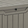 Outdoor Storage Box 120 Gal, Resin, Waterproof & Lockable, Taupe