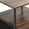 Industrial Rustic Wood Storage Cabinet with Shelves & Fabric Drawers Metal Legs
