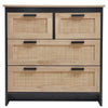 Retro Rattan Chest of Drawer Hallway Storage Display Cabinet Organiser Sideboard