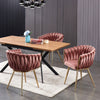 Velvet Dining Chair with Door Knocker Ring Windsor Dressing Room Chair 1/2/4/6