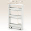 4-Tier Slim Utility Storage Cart Kitchen Trolley Narrow Mobile Serving Cart