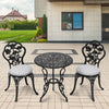 3pcs Bistro Set Cast Aluminium Outdoor Garden Patio Table &2 Chairs w/Cushions