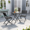 Square Garden Plastic Patio Dining Table & Folding Chairs Outdoor Furniture Set