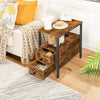 HOOBRO Nightstand Side Table Slim Bedside Table End Table with 2 Drawer