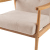 Nordic Solid Wooden Armchair Button Cushion Chair Lounge Single Sofa Fabric Seat