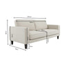 Dusk Soho Natural Linen Look Fabric 3 Seater Sofa RRP £899