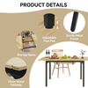 Wooden Expandable Dining Table with Storage Large Kitchen Desk Space Saving Home