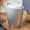 Storage Stool w/ Faux Leather Ottoman Seat Toys Holder ABS Plastic Foam | 51cm