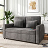 2 Seater Sofa Grey Fabric Convertible Sofabed with 2 Cushions Daybed Living Room