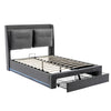 OTTOMAN STORAGE UPHOLSTERED BED FRAME HEADBOARD DRAWER LED DOUBLE KING 4FT6 5FT